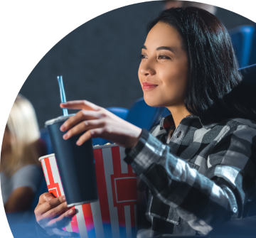 Woman enjoying cinema
